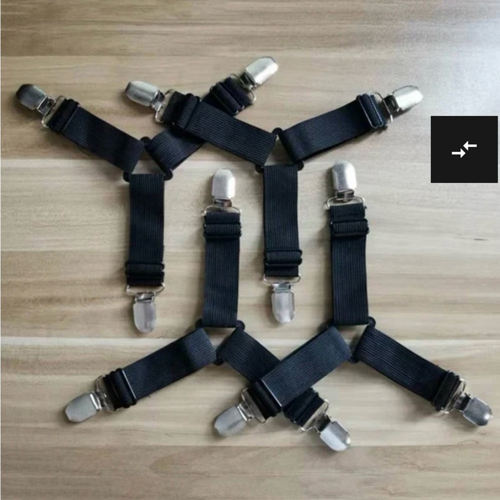 Adjustable Black Bed Sheet Straps